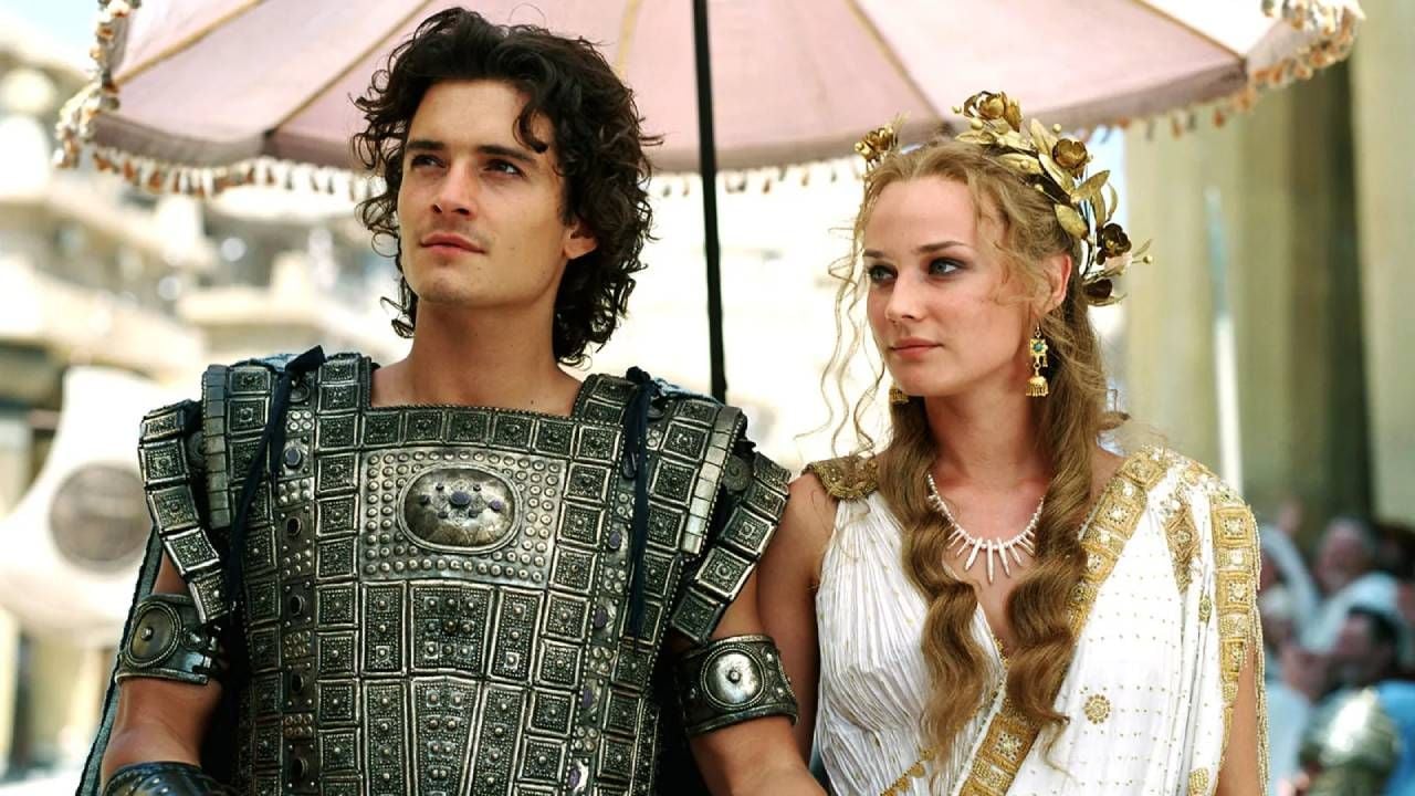 Orlando Bloom como Paris y Diane Kruger como Helena en 'Troya'