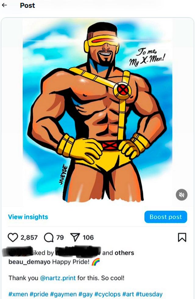 Publicación del creador de X-Men 97 en su cuenta de Instagram