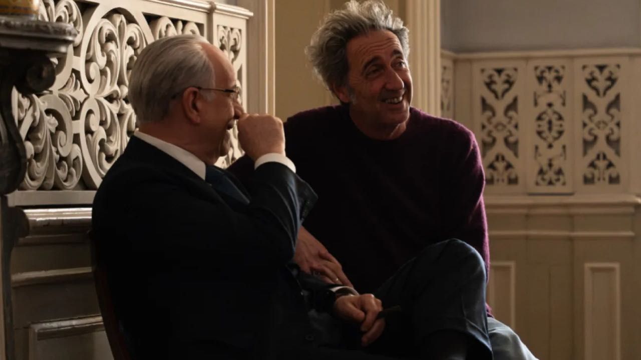 Paolo Sorrentino junto a Toni Servillo en el rodaje de 'La Grazia'