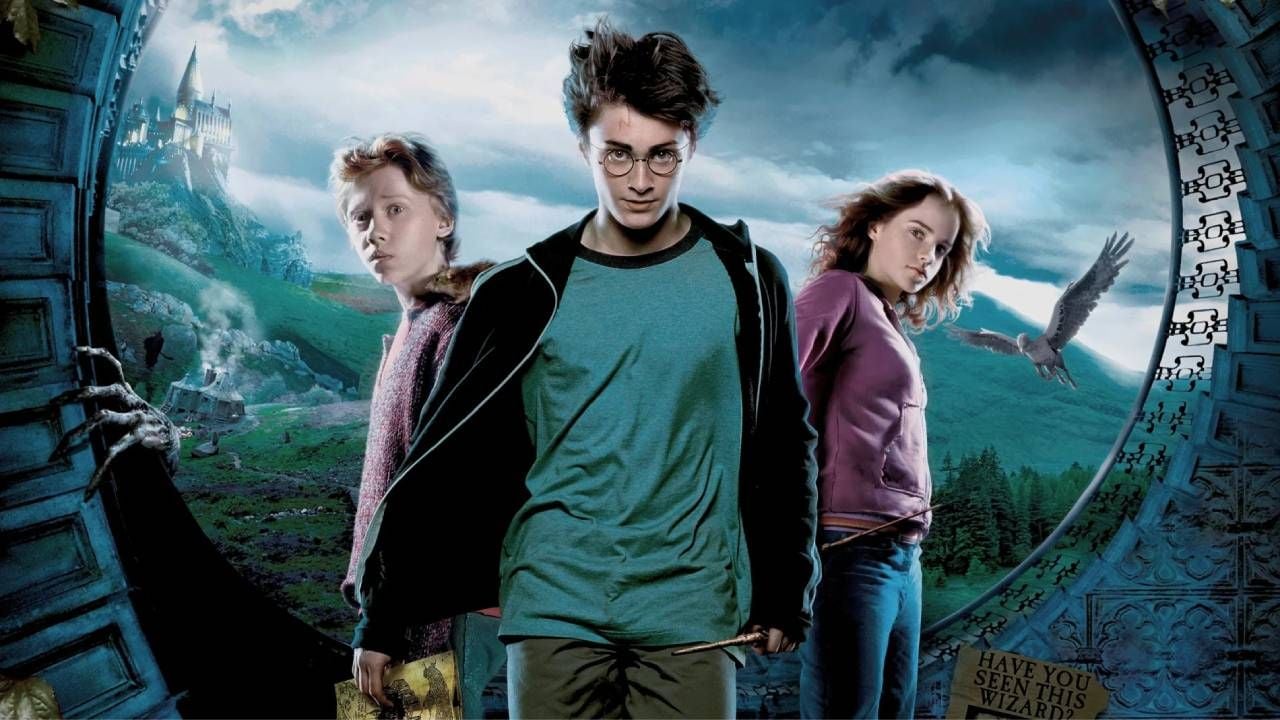 Rupert Grint, Daniel Radcliffe y Emma Watson como Ron, Harry y Hermione