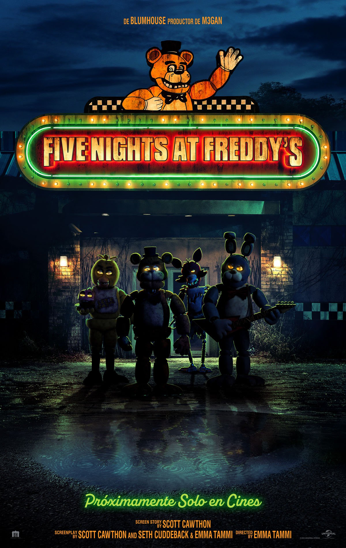 Cartel oficial del estreno de la película de Five Nights At Freddy's