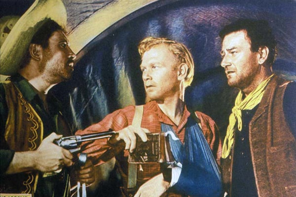 Tres padrinos : Foto John Ford, John Wayne, Pedro Armendariz, Harry Carey Jr.