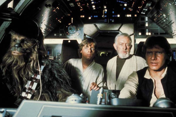 Star Wars: Episodio IV - Una nueva esperanza (La guerra de las galaxias) : Foto Alec Guinness, Mark Hamill, Harrison Ford, Peter Mayhew