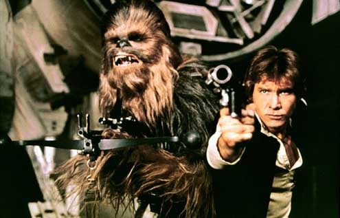 Star Wars: Episodio IV - Una nueva esperanza (La guerra de las galaxias) : Foto Harrison Ford, George Lucas, Peter Mayhew