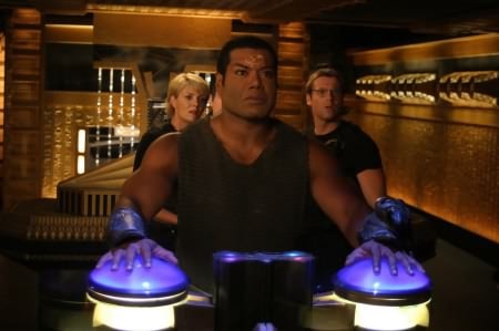 Foto Amanda Tapping, Christopher Judge, Michael Shanks (I)