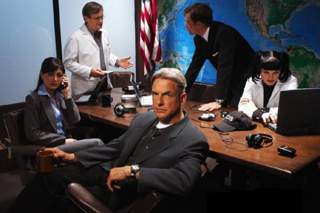 Foto Michael Weatherly, Sasha Alexander, Mark Harmon, David McCallum, Pauley Perrette