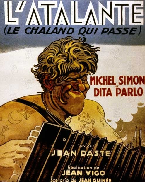 L'Atalante : Cartel Dita Parlo, Jean Dasté, Jean Vigo