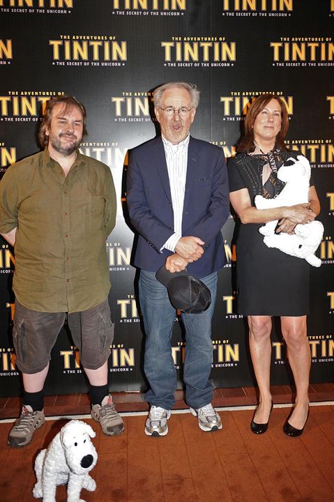 Las aventuras de Tintín: El secreto del unicornio : Couverture magazine Peter Jackson, Kathleen Kennedy, Steven Spielberg