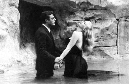 La Dolce Vita : Foto Marcello Mastroianni, Federico Fellini, Anita Ekberg
