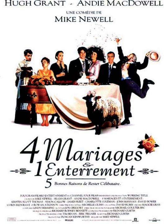 Cuatro bodas y un funeral : Cartel Rowan Atkinson, John Hannah, Simon Callow