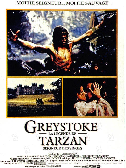 Greystoke, la leyenda de Tarzán, el rey de los monos : Cartel Hugh Hudson, Christopher Lambert