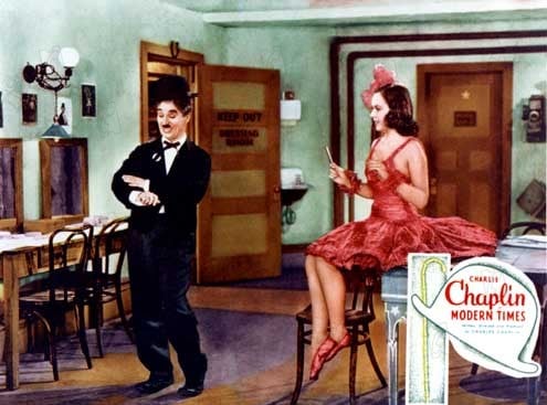 Tiempos modernos : Foto Paulette Goddard, Charles Chaplin