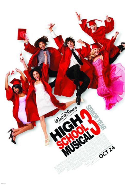High School Musical 3: Fin de curso : Cartel Kenny Ortega, Monique Coleman, Lucas Grabeel, Corbin Bleu