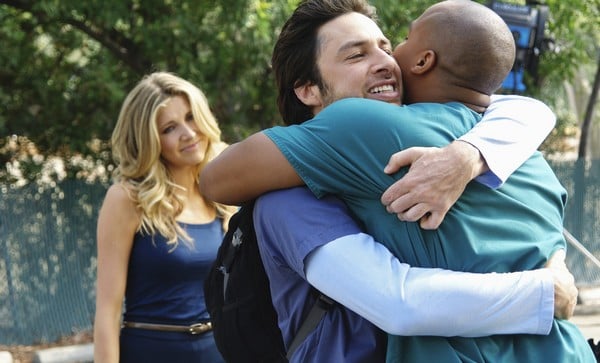 Foto Sarah Chalke, Donald Faison, Zach Braff