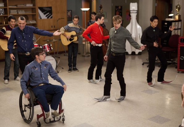 Glee : Foto Chris Colfer, Mark Salling, Kevin McHale, Harry Shum Jr., Chord Overstreet