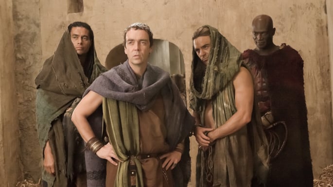 Spartacus: Dioses de la Arena : Foto John Hannah, Dustin Clare, Antonio Te Maioha, Peter Mensah