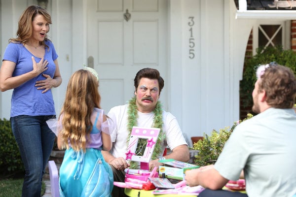 Parks and Recreation : Foto Lucy Lawless, Chris Pratt, Nick Offerman
