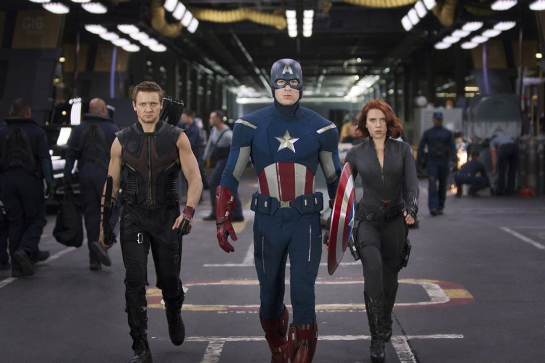 Marvel Los Vengadores : Foto Chris Evans, Jeremy Renner, Scarlett Johansson