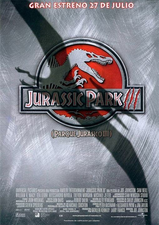 Jurassic Park III (Parque Jurásico III) : Cartel