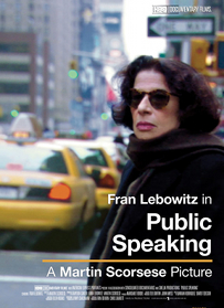 Public Speaking. Fran Lebowitz por Martin Scorsese : Cartel