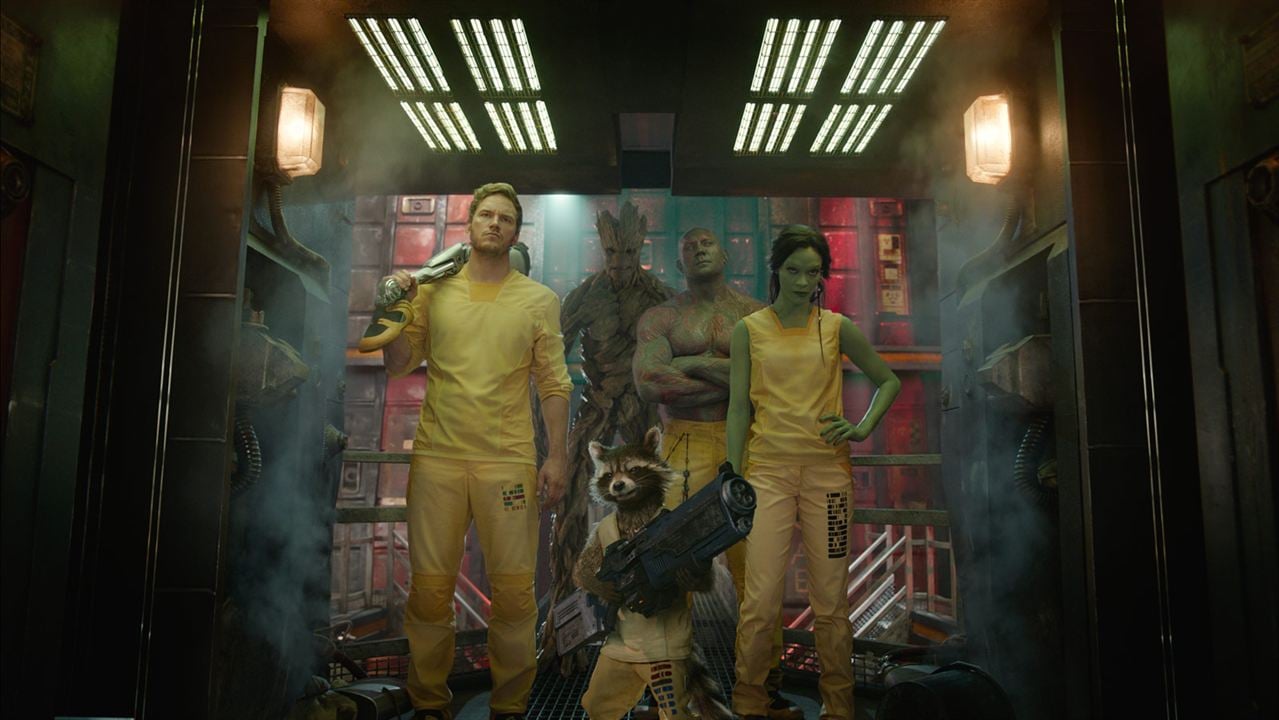 Guardianes de la galaxia : Foto Vin Diesel, Dave Bautista, Zoe Saldana, Bradley Cooper, Chris Pratt