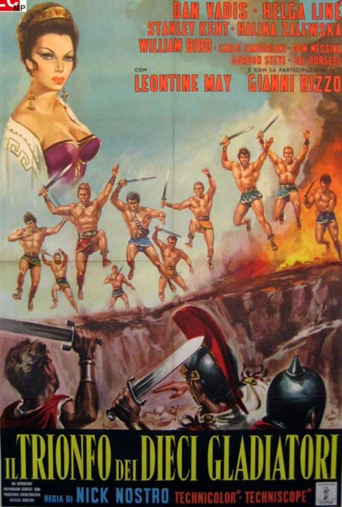 El triunfo de los diez gladiadores : Cartel