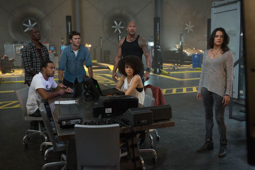 Fast & Furious 8 : Foto Michelle Rodriguez, Nathalie Emmanuel, Scott Eastwood, Dwayne Johnson, Tyrese Gibson, Ludacris