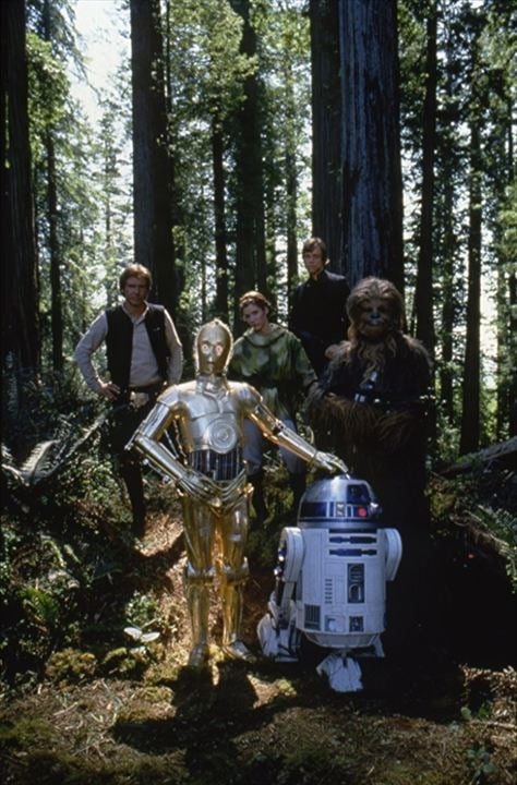 Star Wars: Episodio VI - El retorno del Jedi : Foto Kenny Baker, Anthony Daniels, Mark Hamill, Harrison Ford, Carrie Fisher, Richard Marquand, Peter Mayhew
