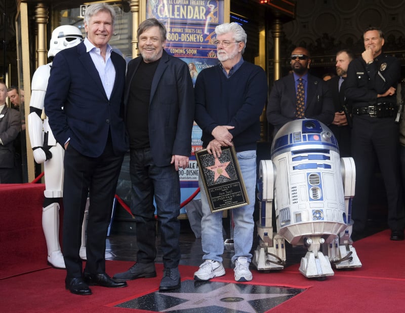 Couverture magazine Harrison Ford, Mark Hamill, George Lucas