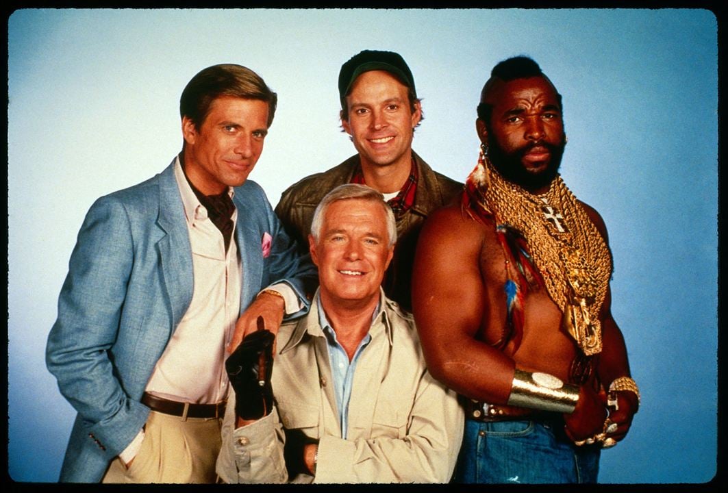 Foto Dirk Benedict, Mr. T, Dwight Schultz, George Peppard