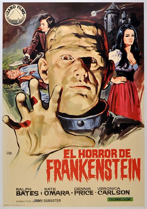 El horror de Frankenstein : Cartel