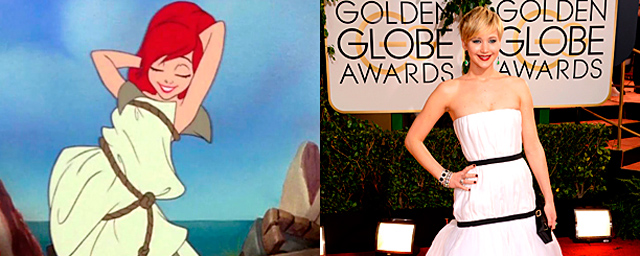 Jennifer Lawrence, vestida a lo Ariel de 'La Sirenita' en los Globos de Oro  - Noticias de cine 